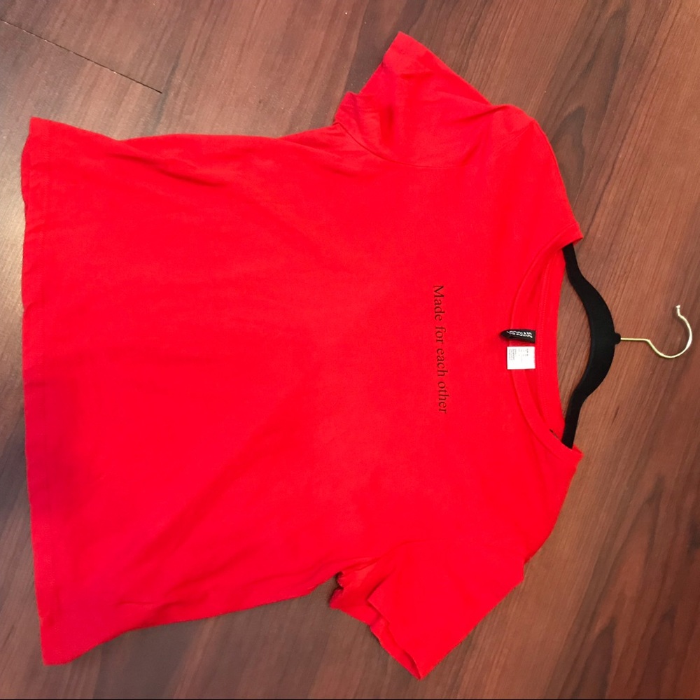 “Made for each other” red shirt from H&M